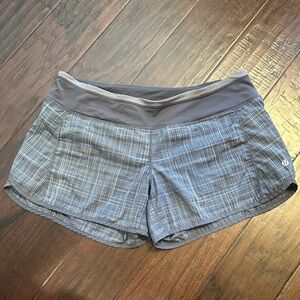 Lululemon Shorts Size 10 Grey Plaid